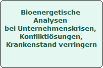 Bioenergetische Firmen-Analyse bei Firmenkrisen, Firmen-Coaching, Management-Coaching, Konfliktl�sungen