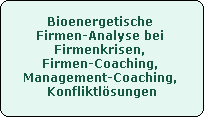 Bioenergetische Firmen-Analyse bei Firmenkrisen, Firmen-Coaching, Management-Coaching, Konfliktl�sungen
